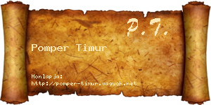 Pomper Timur névjegykártya